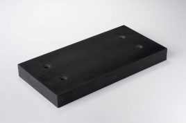 「角型 皿穴」 天然ゴム(黒/NR) 20mm × 100mm × 200mm 4-φ15 1コ