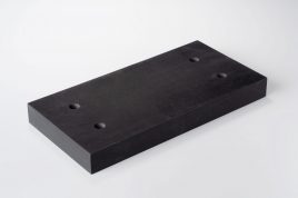 「厚物 角型 ボルト穴」 天然ゴム(黒/NR) 20mm × 100mm × 200mm 4-φ10 1コ